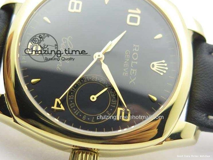 AAA Replica Watches YG On 3879 Numeral Black Leather Cellini Dial A Date Strap Black NewStyle Markers 0101